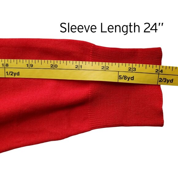 Luigi Baldo V Neck 100% Extra Fine Merino Wool Red Sweater Size M - Picture 13 of 14